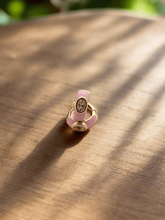 Enamel embellished hoop earrings - Mirae