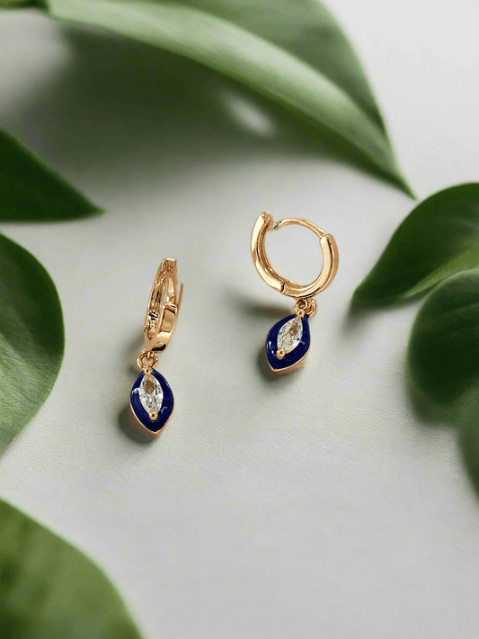 Blue enammeled drop bali - Mirae