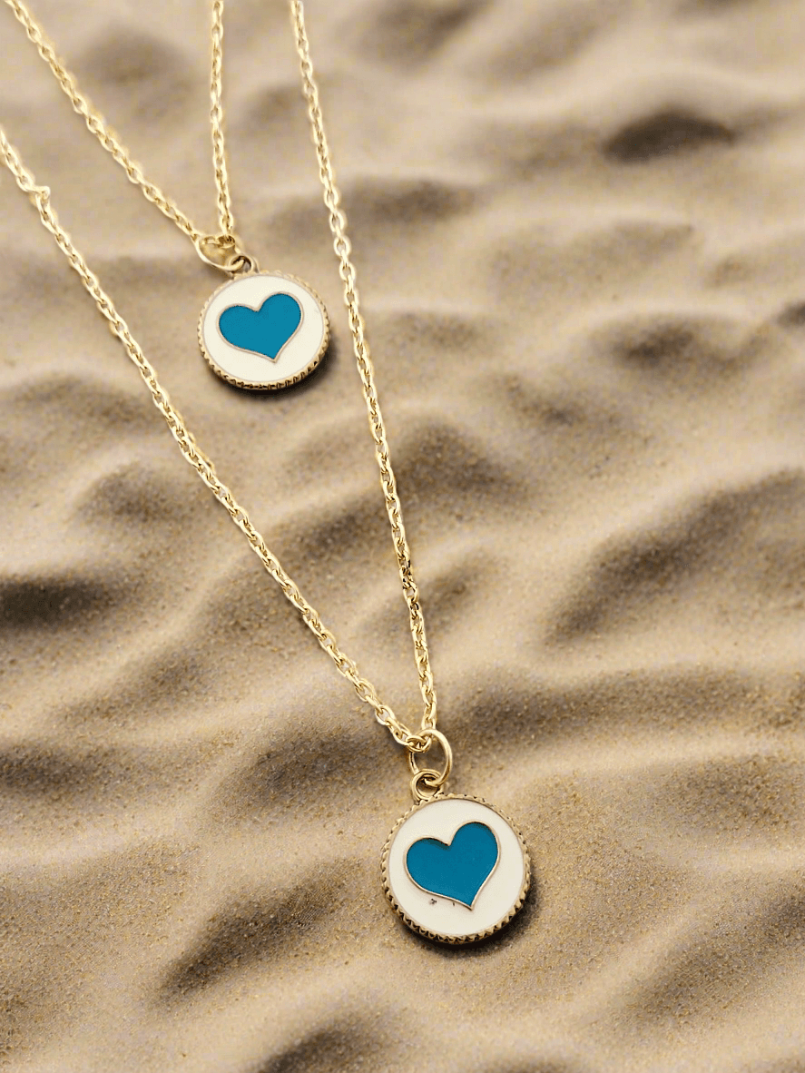Double layered Heart charm necklace - Mirae