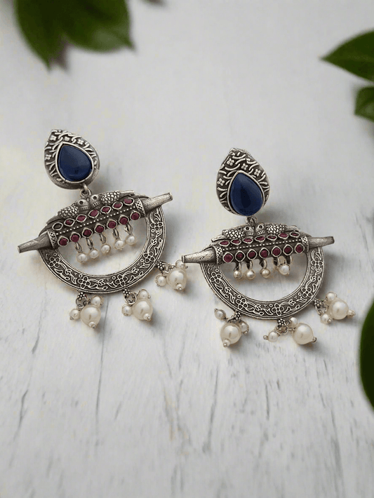 Oxidized earrings in traditional motifs - Mirae