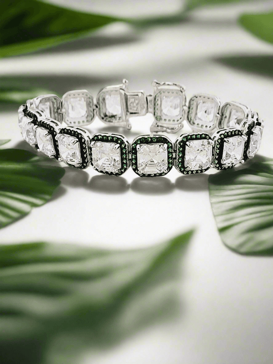 Cushion-Cut Crystal Tennis Bracelet - Mirae