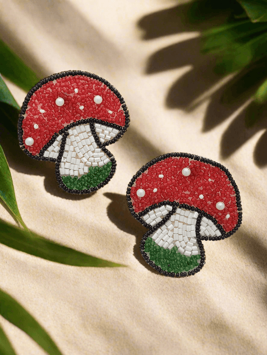 Mushroom Beaded Earrings - Mirae
