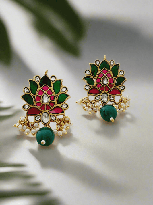 Lotus Kundan Earrings - Mirae