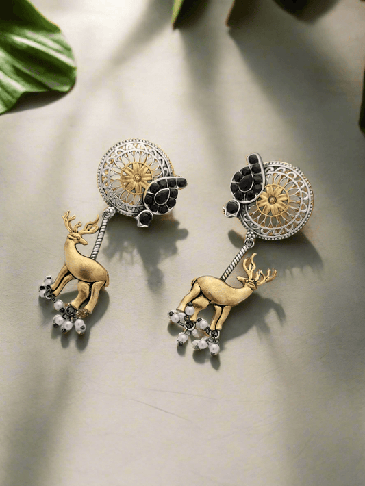 Stylish Deer motif earrings - Mirae