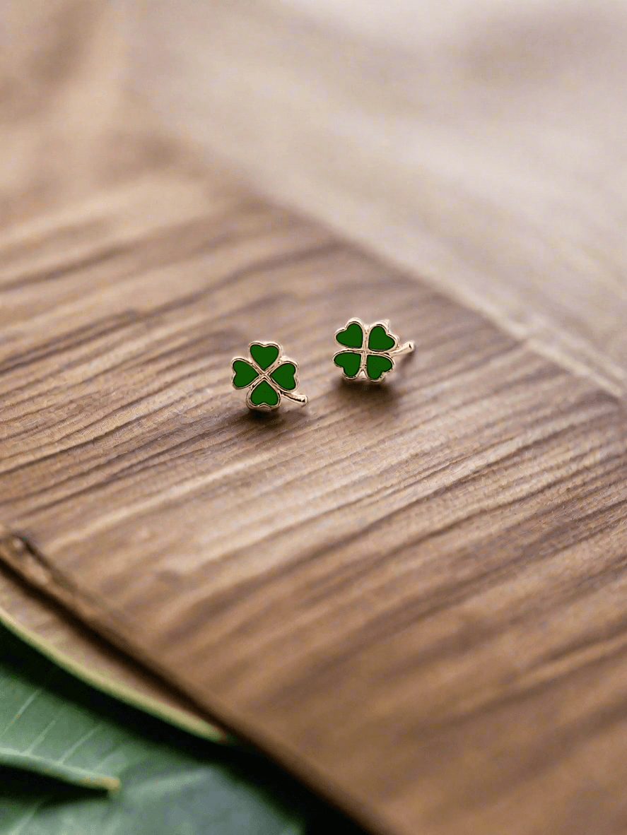 Four Leaf Clover Mini Stud Earrings - Mirae