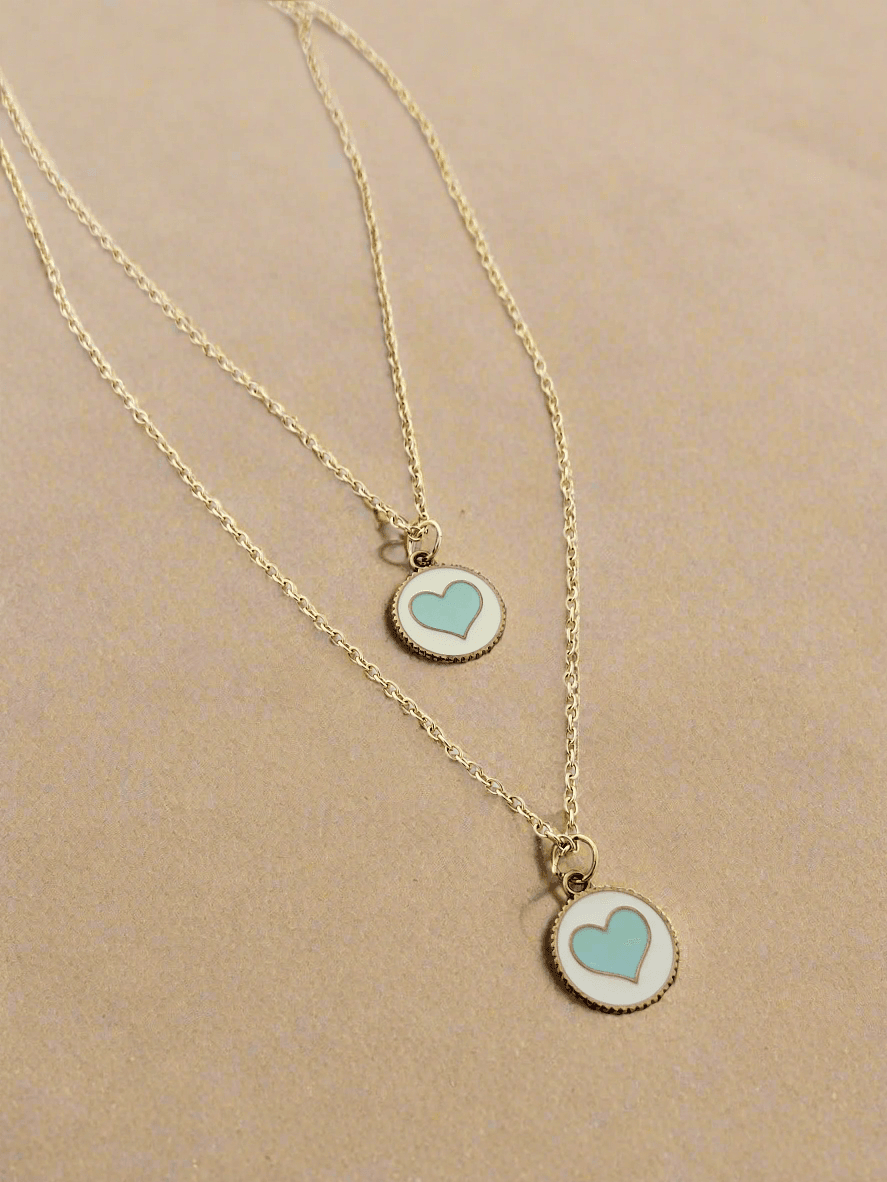 Double layered Heart charm necklace - Mirae