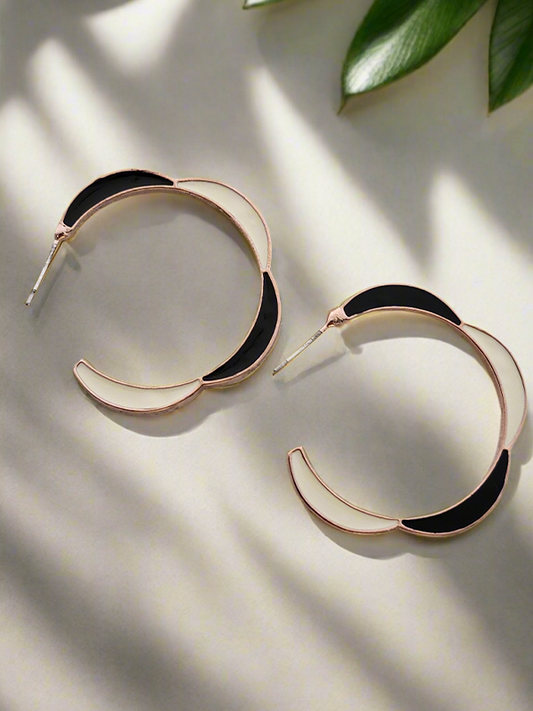 Sculptural Enamel hoop earrings