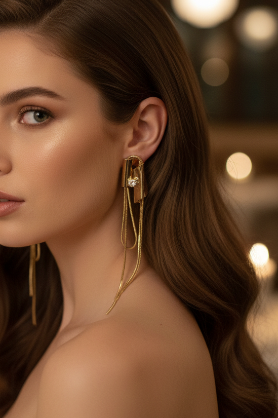 Architectural Cascade Dangle Earrings