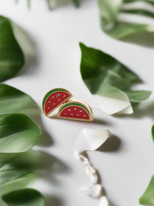 Watermelon Slice Mini Stud Earrings