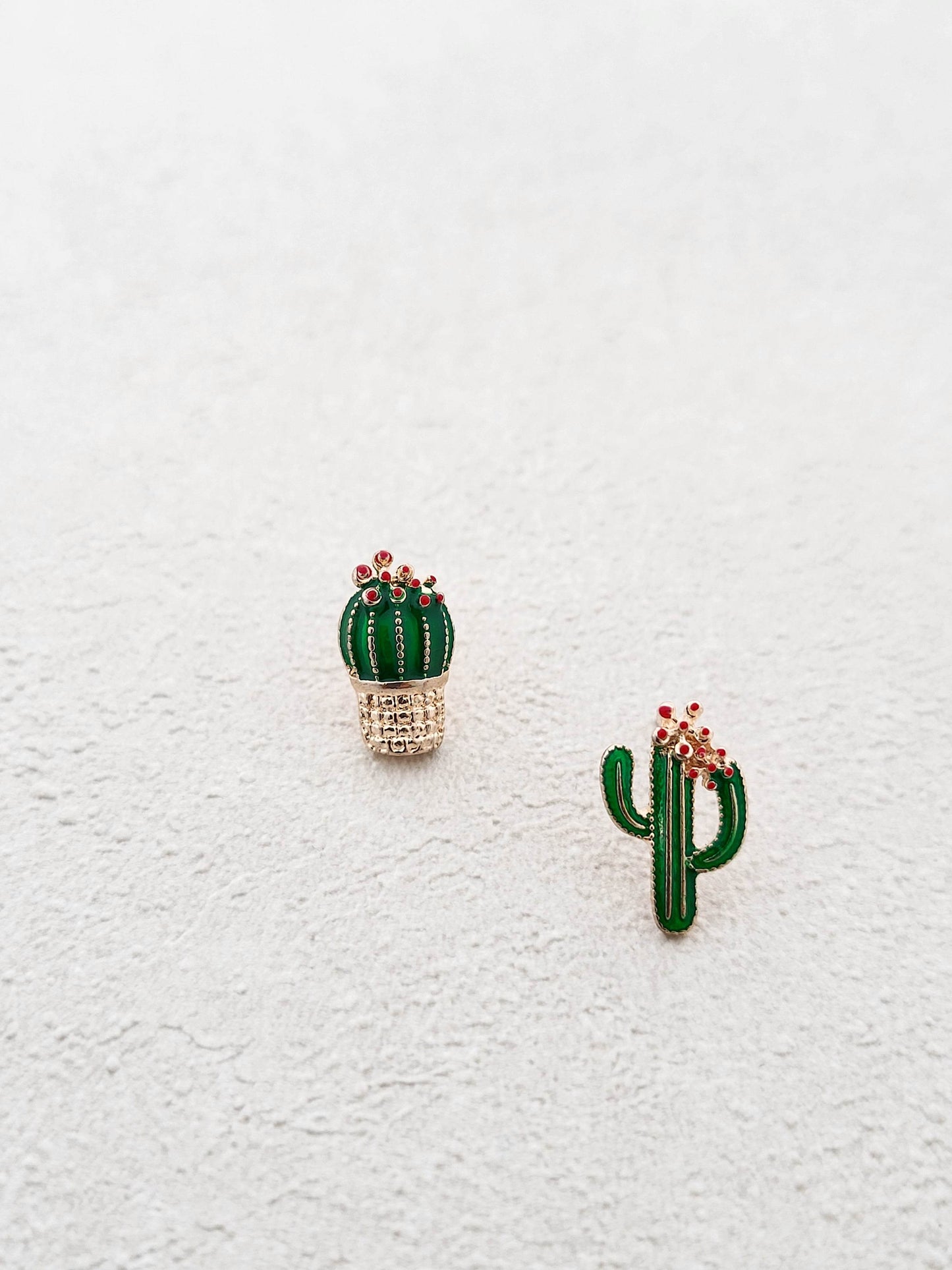 Cactus Bloom Mismatched Stud Earrings. - Mirae