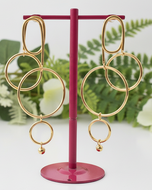 Geometric Linked Hoop Earrings