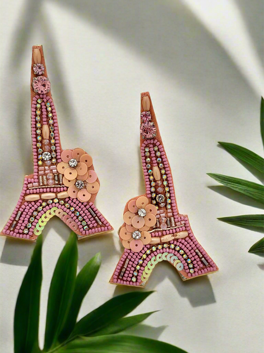 Eiffel Tower Beaded and Embellished Earrings
