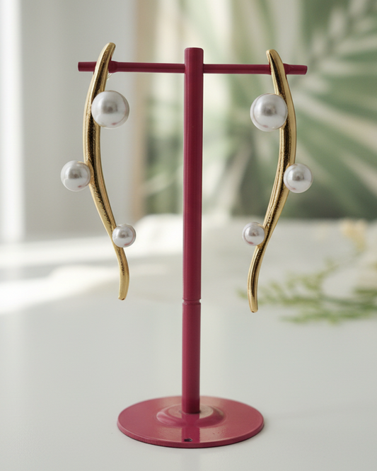 Elegant Pearl Vine Ear Climbers