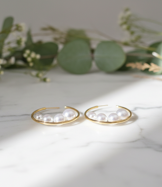 Multi-Pearl Hoops