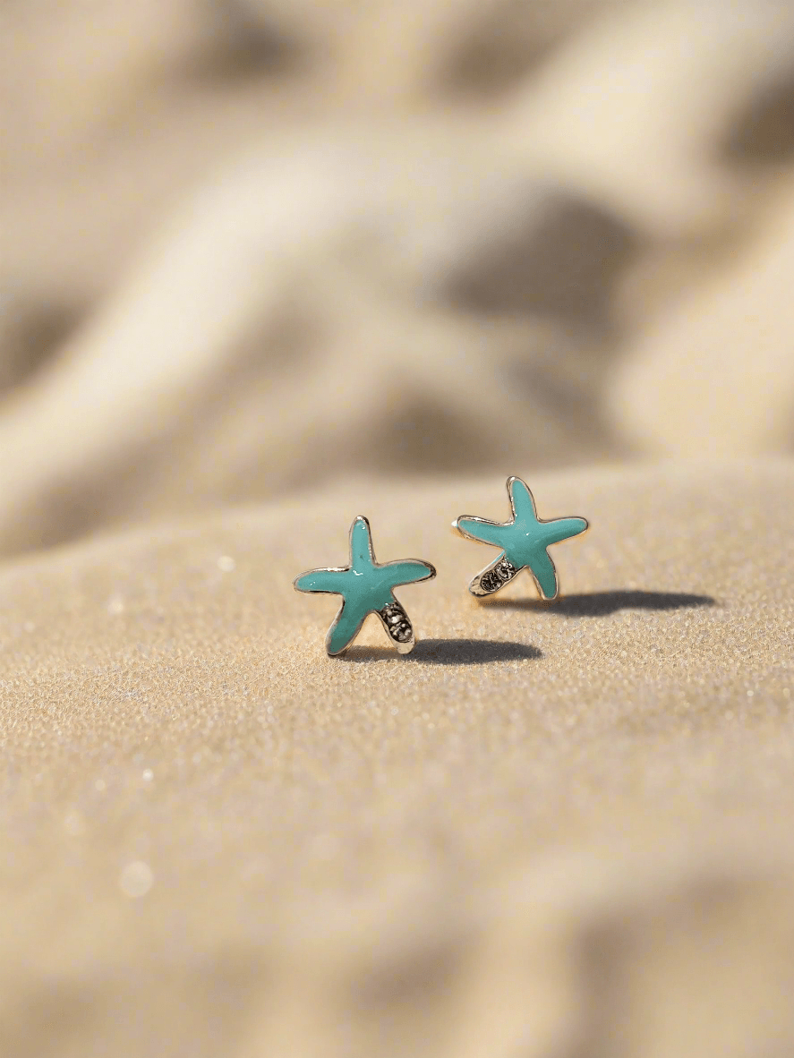 Enamelled Starfish Mini Studs - Mirae 
