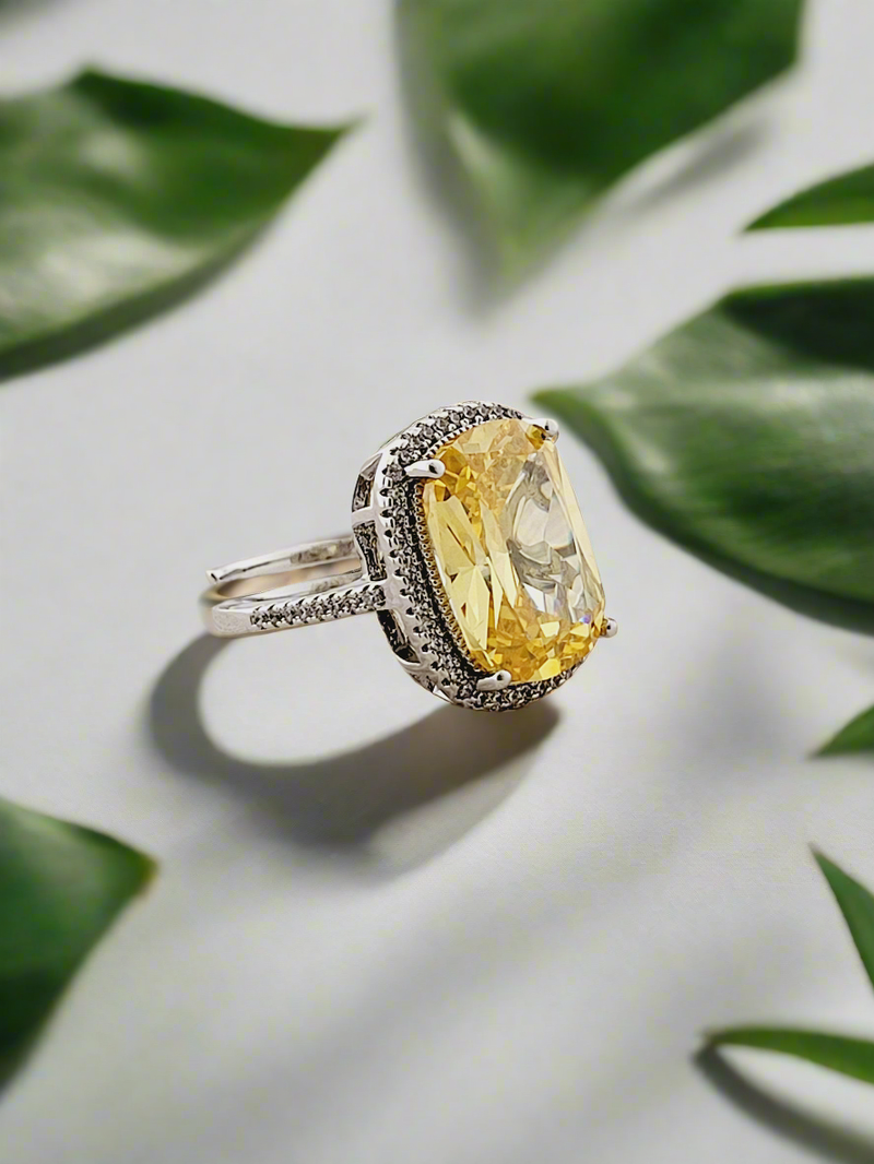 Gemstone Halo Ring