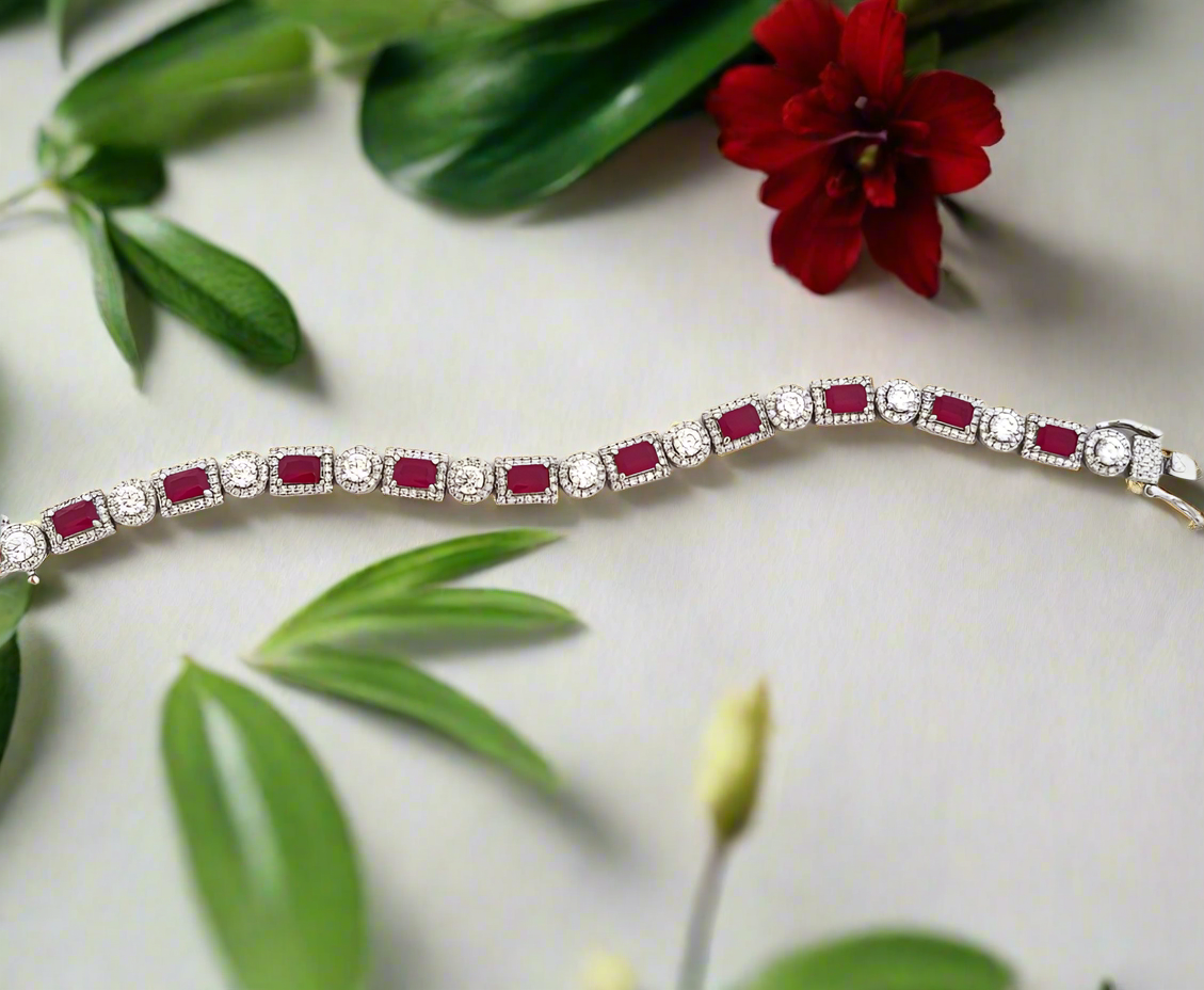 Celeste gemstone tennis Bracelet