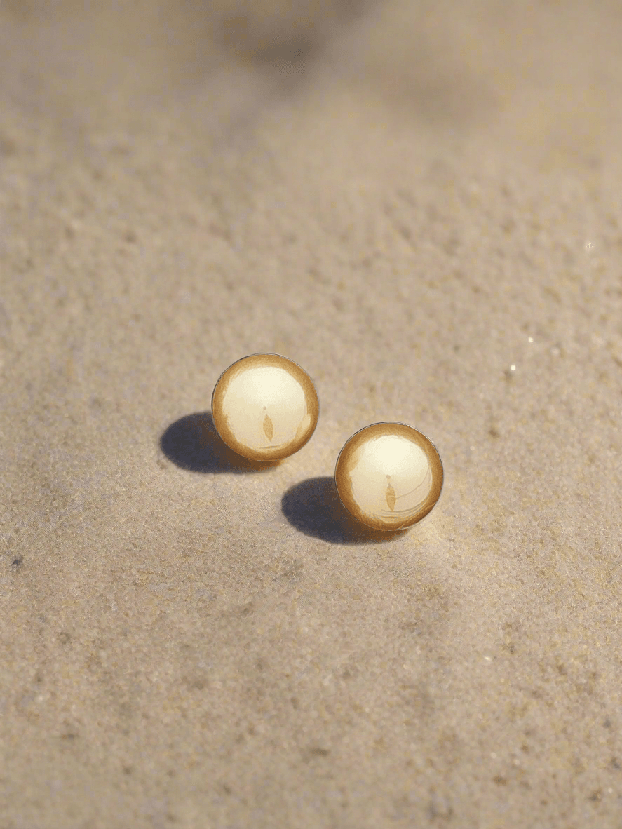 Golden pearl studs - Mirae 