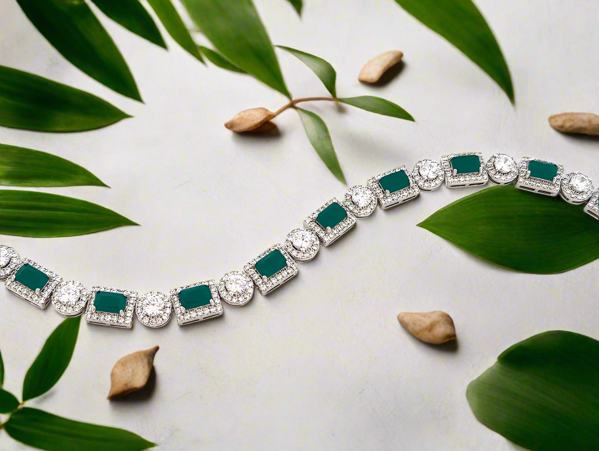 Celeste gemstone tennis Bracelet