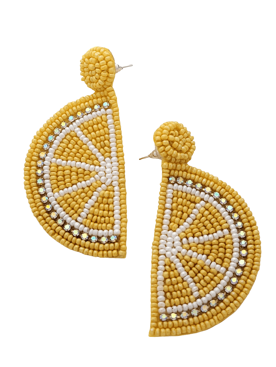 Slice Beaded Dangle Earrings - Mirae 