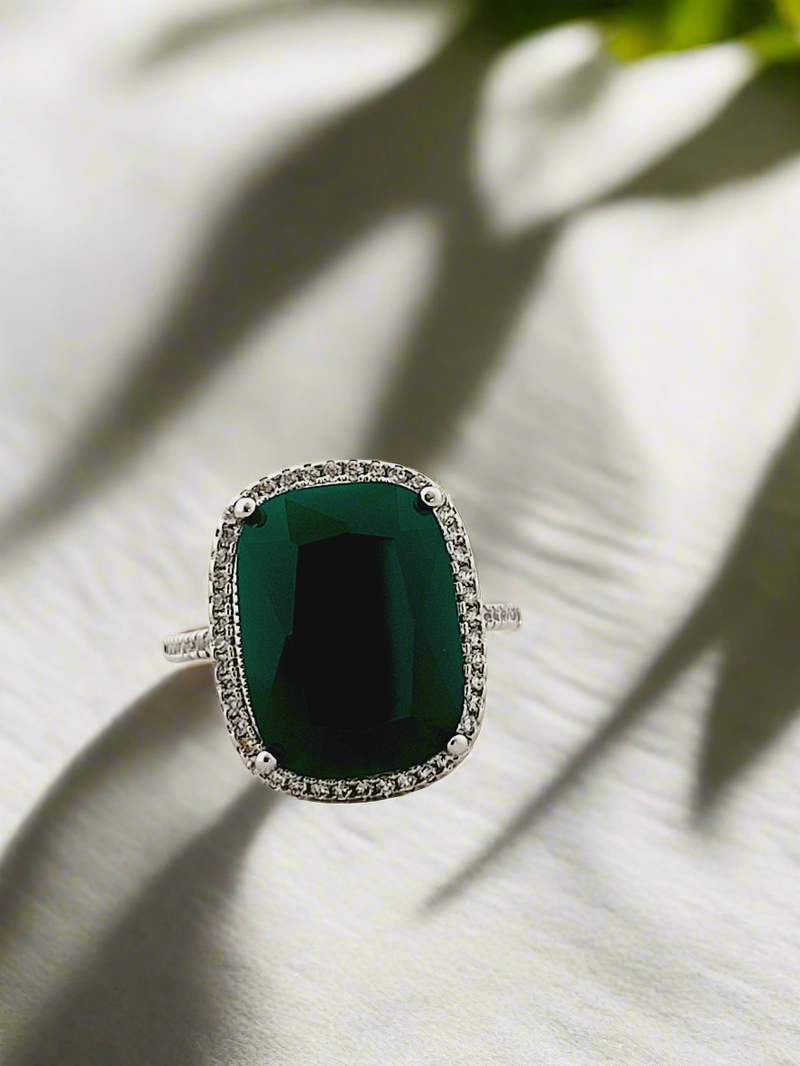 Gemstone Halo Ring