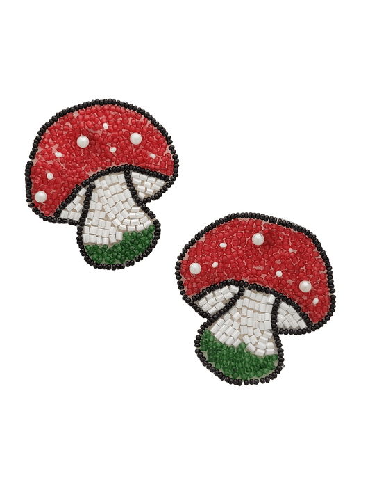 Mushroom Beaded Earrings - Mirae 