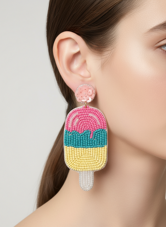 Popsicle Beaded Dangle Earrings
