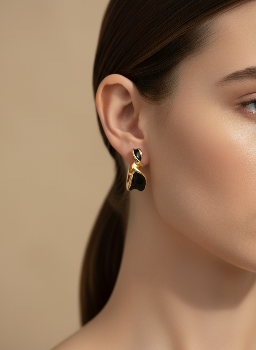 Sculptural Enamel twist earrings