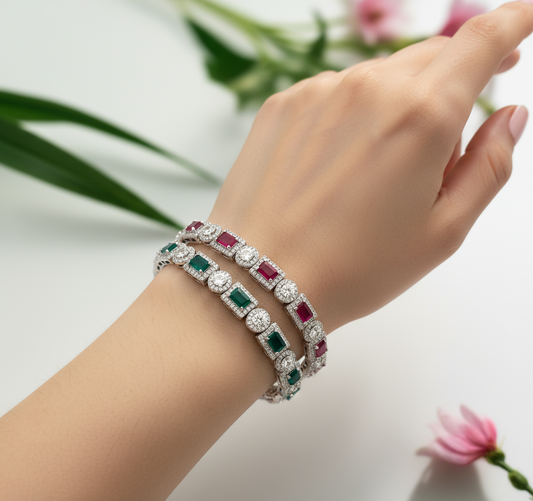 Celeste gemstone tennis Bracelet