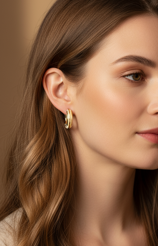 White enamelled half hoops