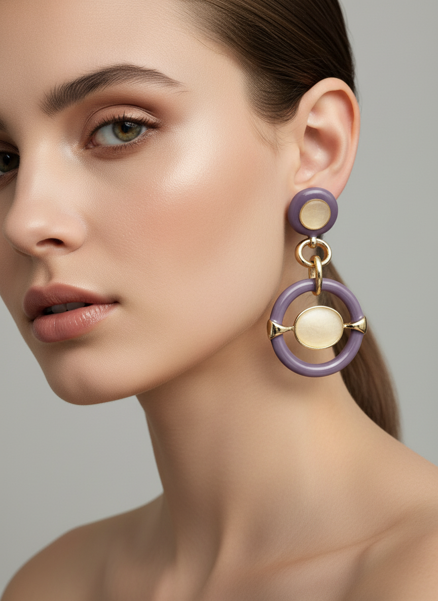 Gold Geometric Drop Earrings