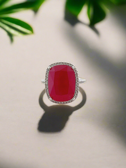 Gemstone Halo Ring