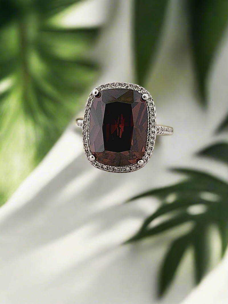 Gemstone Halo Ring