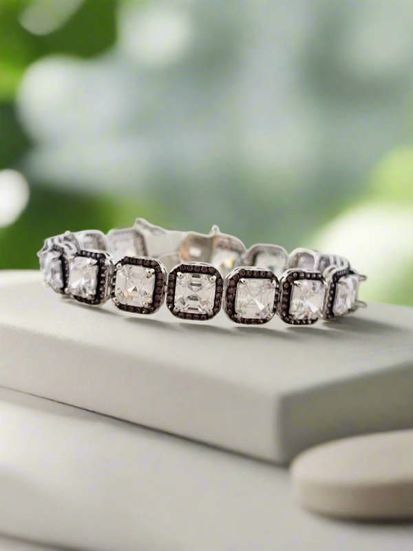 Cushion-Cut Crystal Tennis Bracelet