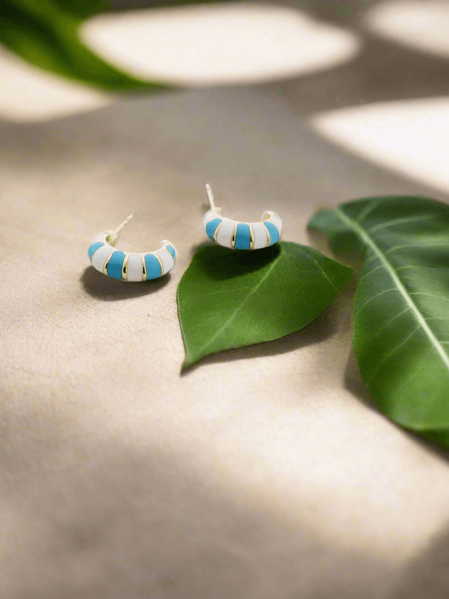 Color block enamel studs - Mirae 