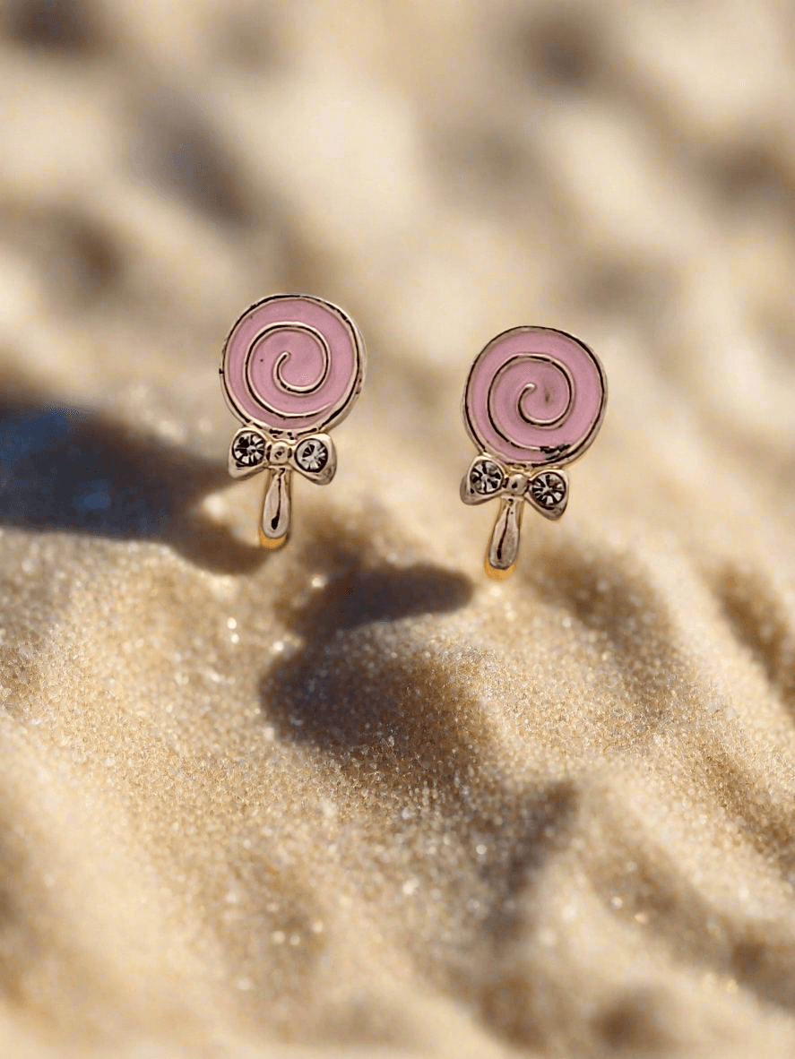 Pink lollipop mini stud earrings - Mirae 
