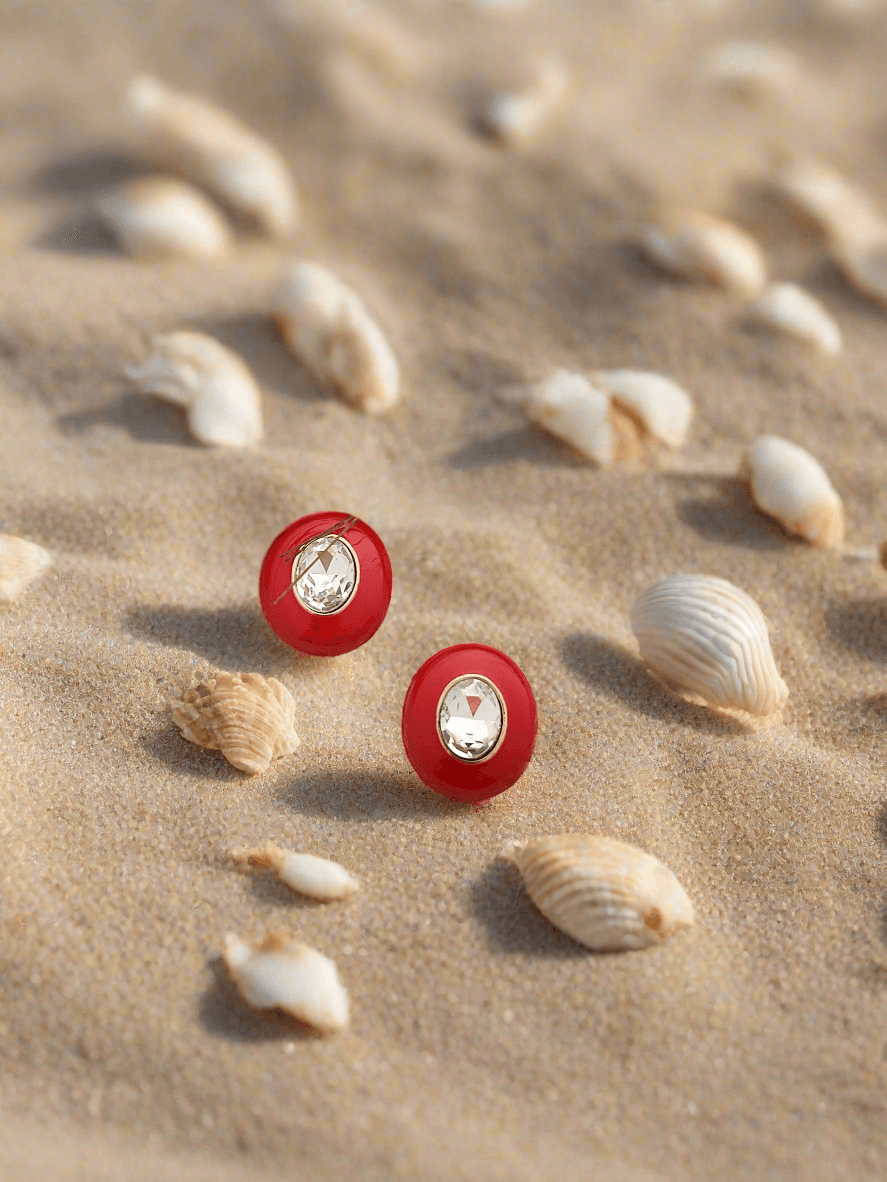 Sparkel & Chic Crystal encrusted stud earrings - Mirae 