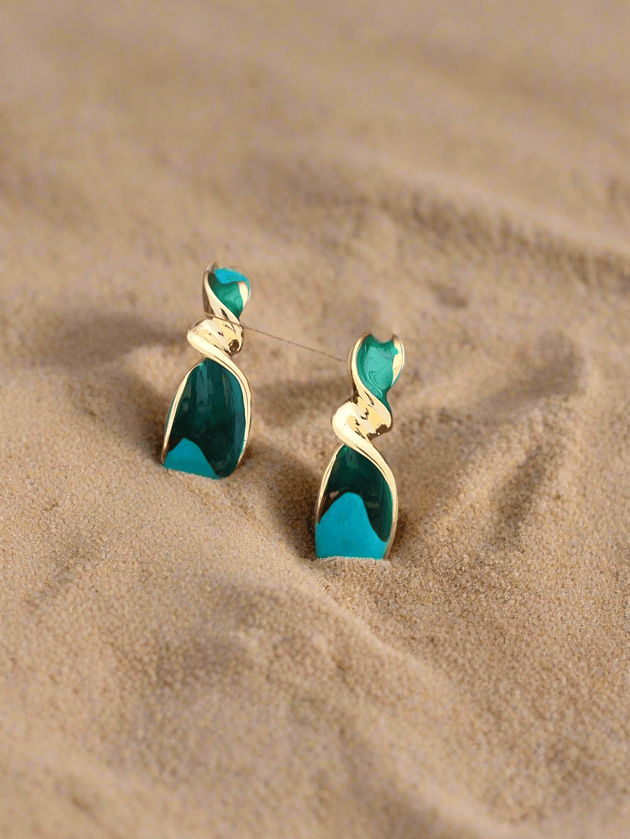 Sculptural Enamel twist earrings - Mirae 