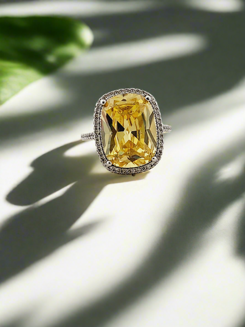 Gemstone Halo Ring