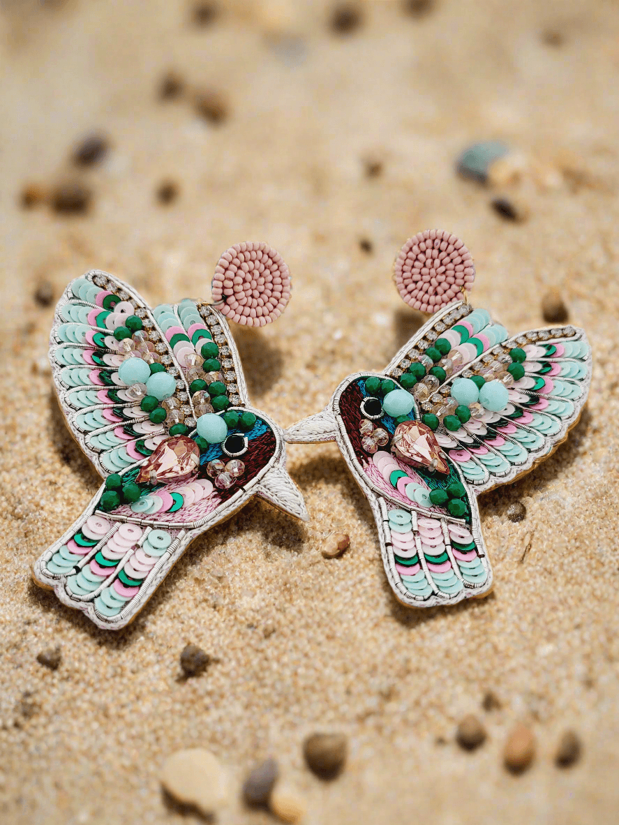 Rae Rae Hummingbird Hummingbird Beaded Drop Earrings – Mirae