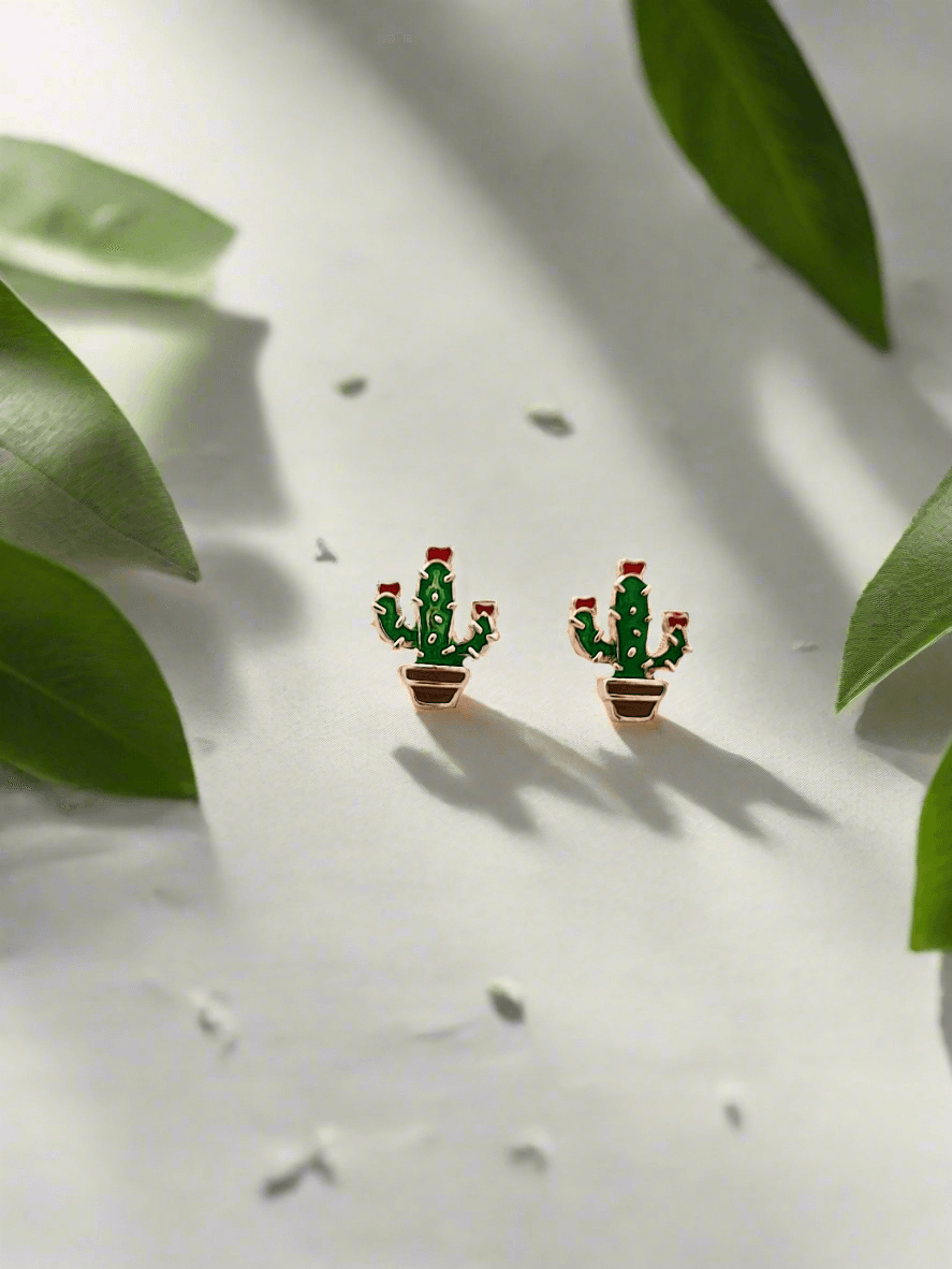 Cactus mini studs earrings - Mirae 