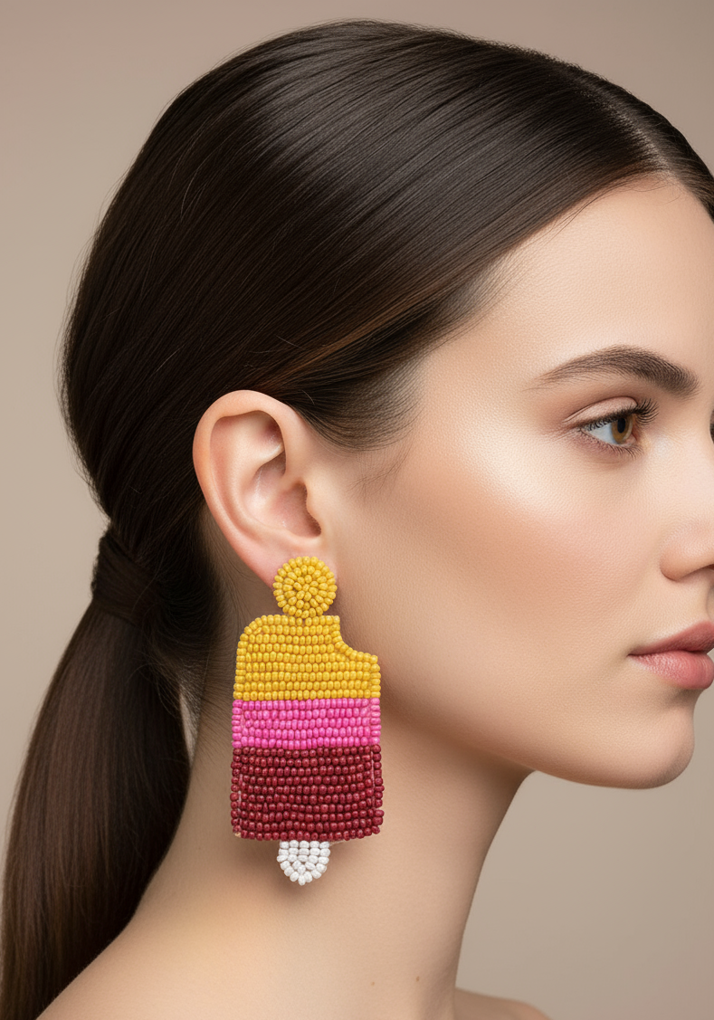 Bitten Popsicle Beaded Earrings