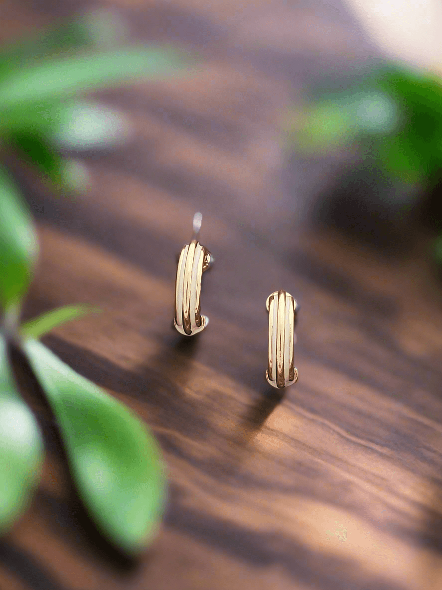 White enamelled half hoops - Mirae 