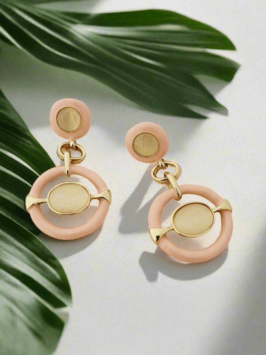 Gold Geometric Drop Earrings - Mirae 