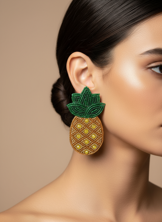 Pineapple Beaded Earrings
