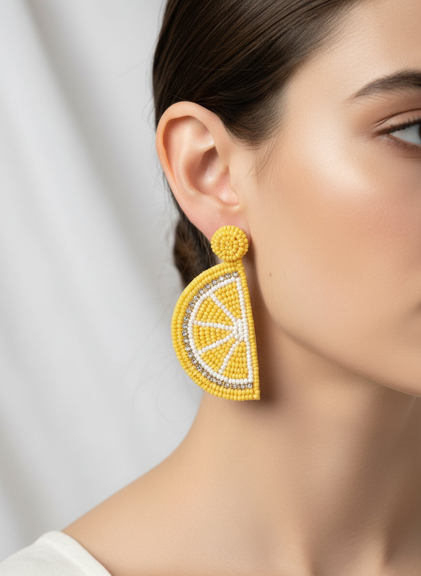 Slice Beaded Dangle Earrings