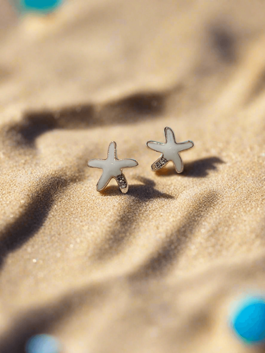 Enamelled Starfish Mini Studs - Mirae 