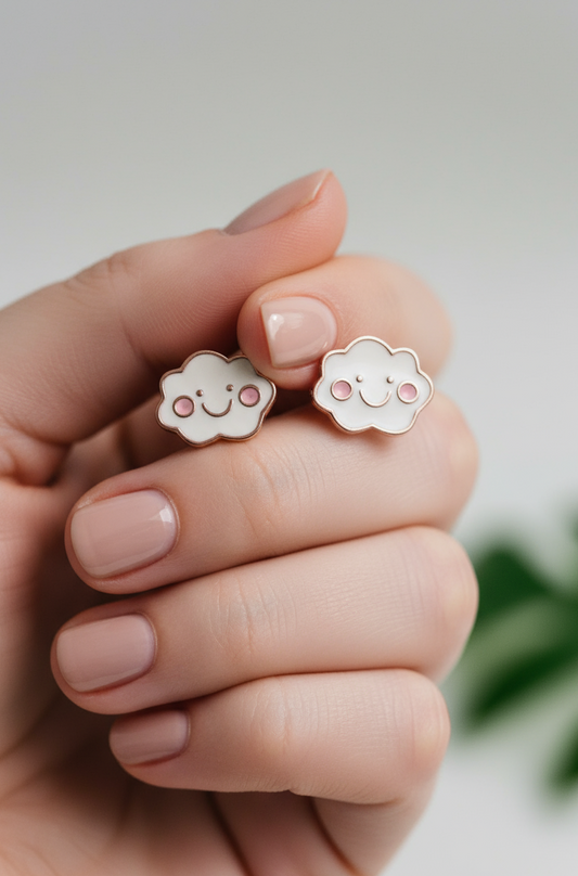 Happy Cloud Mini Stud Earrings