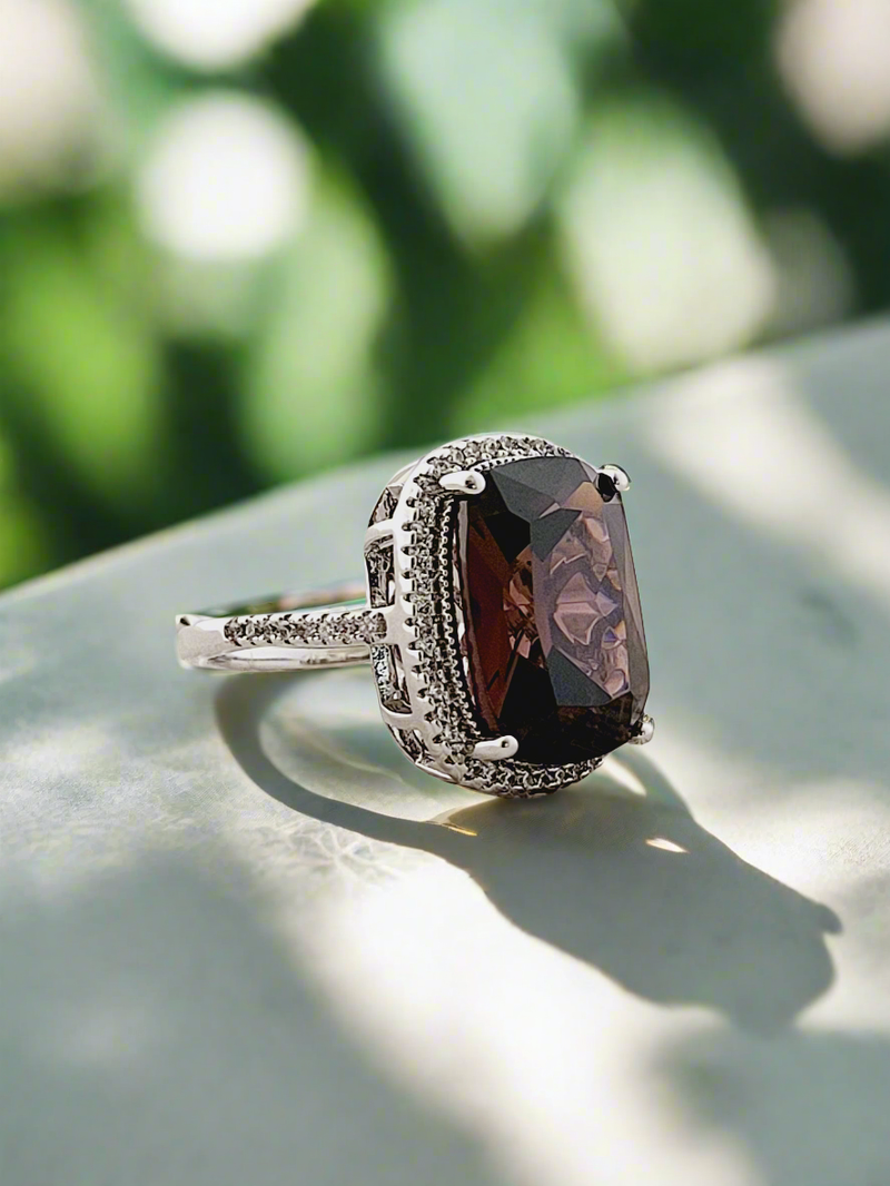 Gemstone Halo Ring