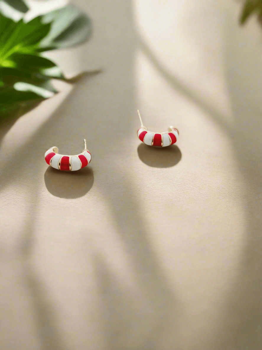 Color block enamel studs - Mirae 